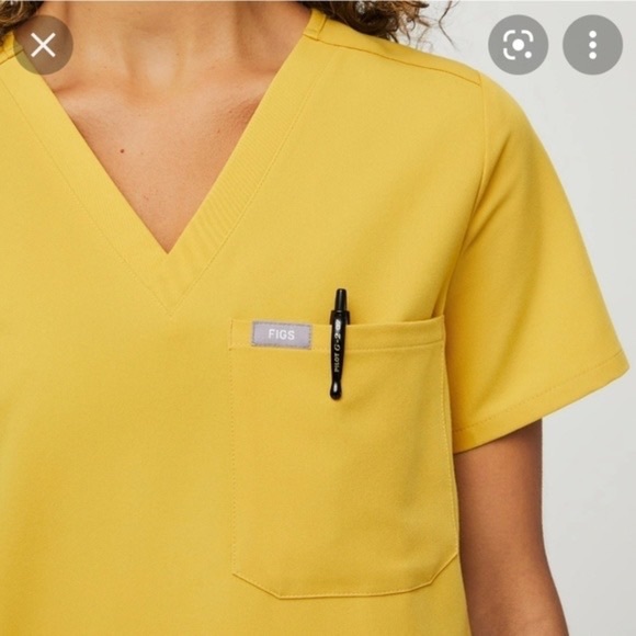 Figs (Set) - Yola Skinny Scrub Pants AND Catarina One-Pocket Scrub Top *Gold - Picture 7 of 16